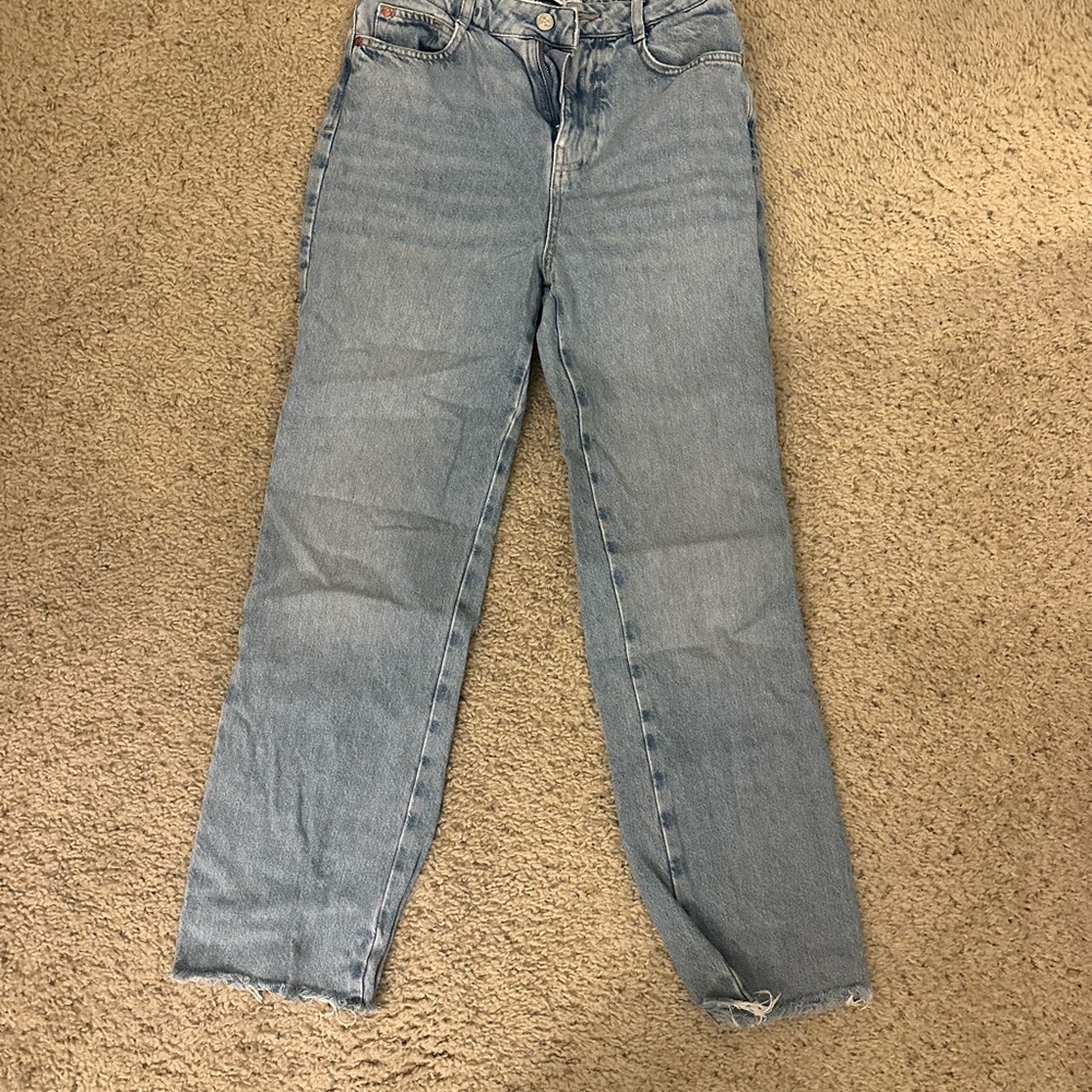 Zara Light Blue Straight Leg Jeans